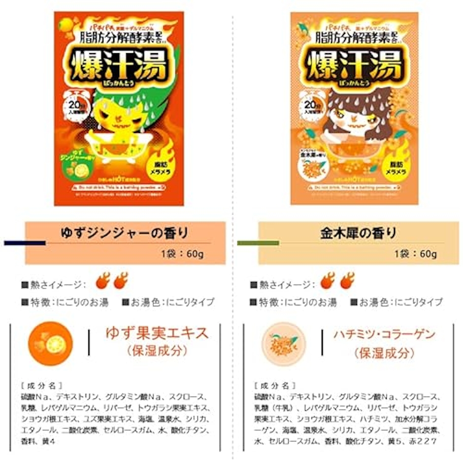 爆汗湯 5種類×2包セット(全10包) アソート 60g ※種類は選べません 4枚目