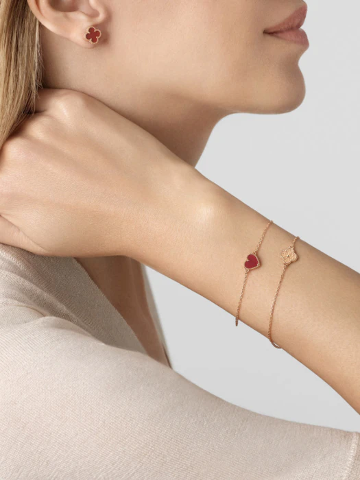Van Cleef & Arpels スウィートアルハンブラピアス18Kローズゴールド カーネリアン 3枚目
