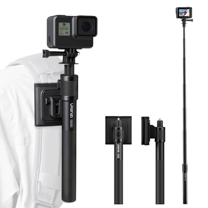 ulanzi Ulanzi VL04 自撮り棒 バックパック ストラップマウント クイックリリース 見えない自撮り棒 GoPro用/insta360 X5用じどり棒 1/4インチネジ付き GoPro用アダプター付き ベルクロストラップ付き 114cmまで調節可能 6階伸縮 360度回転調整可能 アルミ製 軽量 持ち運び便利 pocket 3用/Insta360X4用 POV動画撮影 旅行 アウトドア 山登り 1枚目