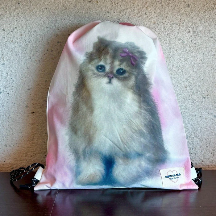 Mew Me Club Cat Drawstring Bag 1枚目