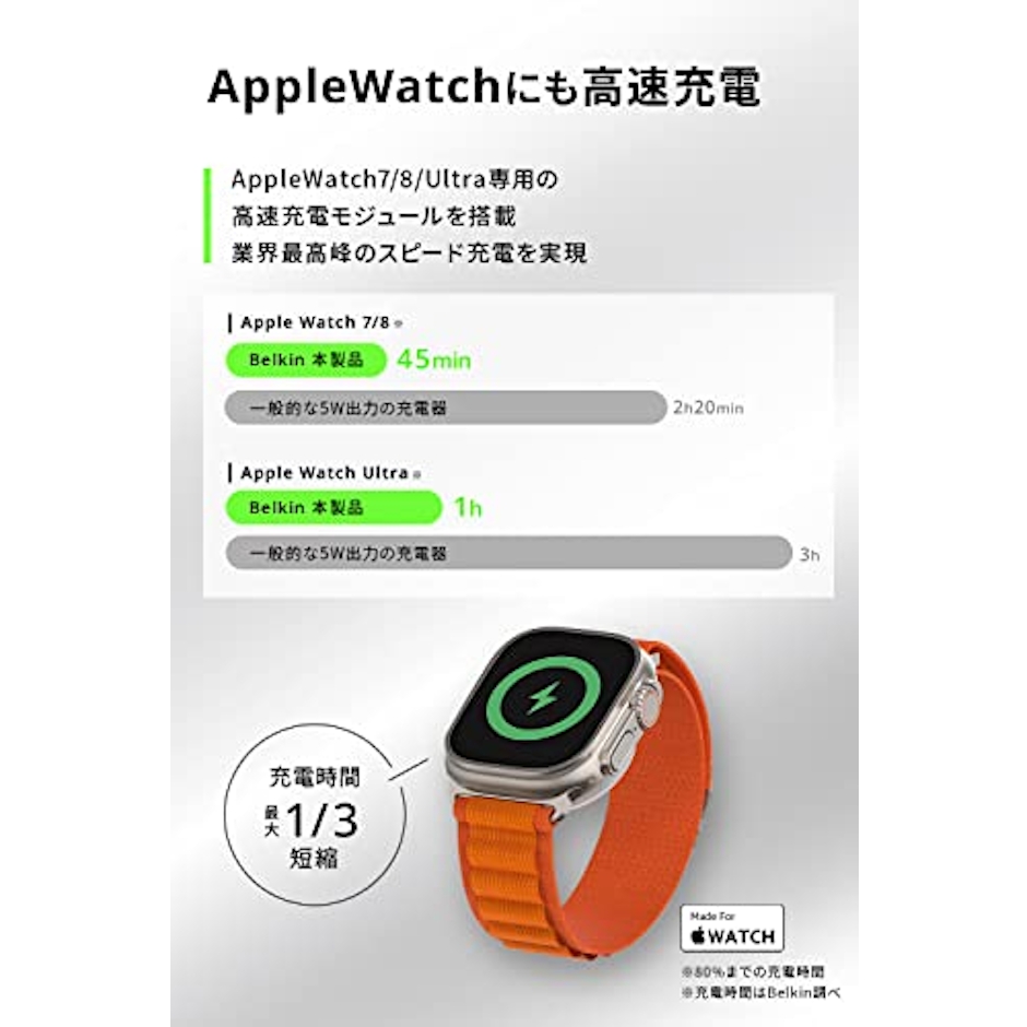 Belkin Belkin 3 in 1 MagSafe充電器 最大15W高速充電 MagSafe公式認証 iPhone 14 / 13 / 12 Apple Watch 8/7/Ultra 高速充電対応 AirPodsワイヤレス充電対応 ブラック WIZ017dqBK 5枚目
