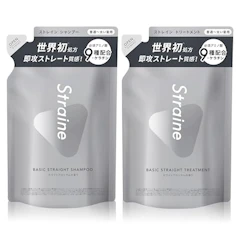 Straine Straine ストレイン BASIC ストレート シャンプー トリートメント セット 詰め替え ホワイトブロッサムの香り うねり髪 アミノ酸 1枚目