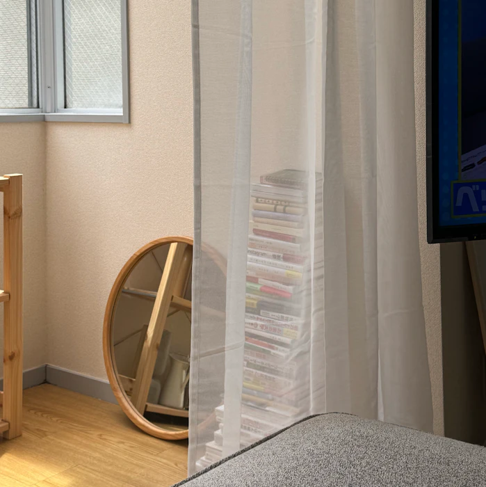 IKEA STENFRO レースカーテン1組 ホワイト/ヘディングテープ付き, 145x250 cm 1枚目