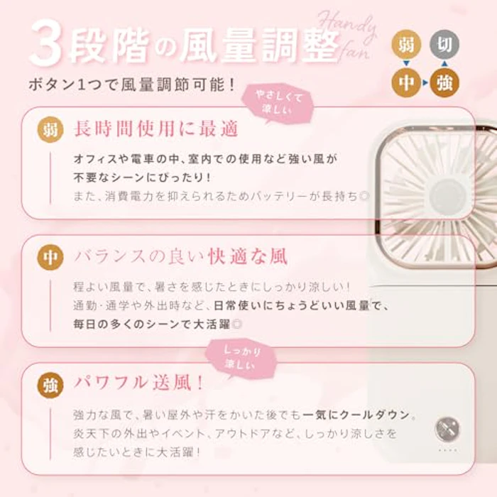 atRise 4WAYハンディファン 3枚目