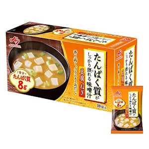 味の素 たんぱく質 がしっかり摂れる 味噌汁 豆腐とねぎ 15.9g×10個 (プロテイン protein 高たんぱく質 タンパク質) 1枚目