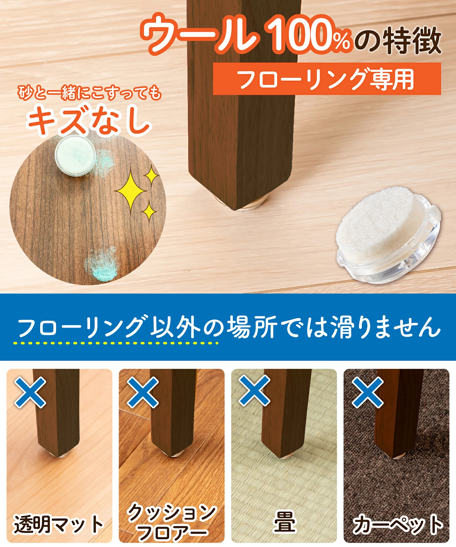 株式会社シェリー 椅子脚カバー カルガルー  サステナ 26mm 9枚目