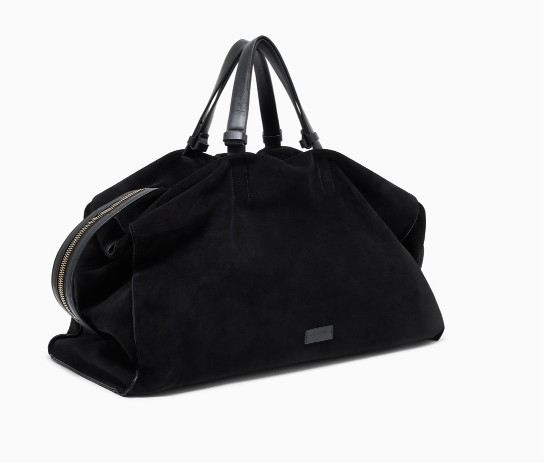 GIORGIO ARMANI レザーハンドル付き 大容量 スエード ダッフルバッグ 2枚目