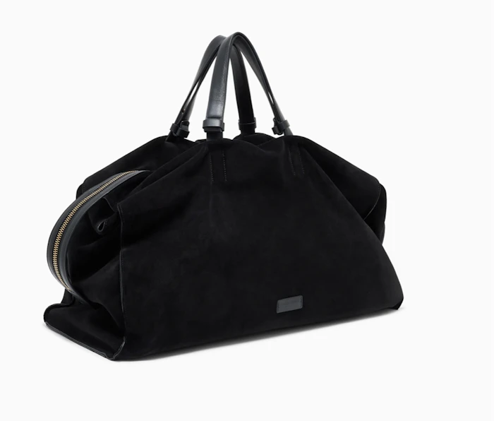 GIORGIO ARMANI レザーハンドル付き 大容量 スエード ダッフルバッグ 2枚目