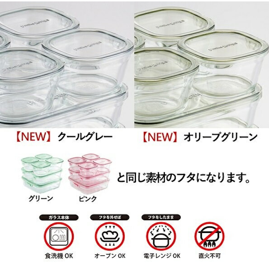 【公式】\新色登場/iwaki イワキ 耐熱ガラス保存容器 7点セット パックアンドレンジ パック&レンジ システムセット シンプル おしゃれ つくりおき 常備菜 便利 下ごしらえ お菓子 PC-PRN7G4 PC-PRN7GY2 7枚目