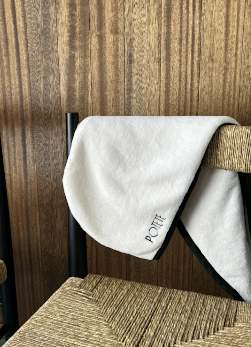POTETE QUICK HAIRDRY TOWEL WHITExBLACK 2枚目