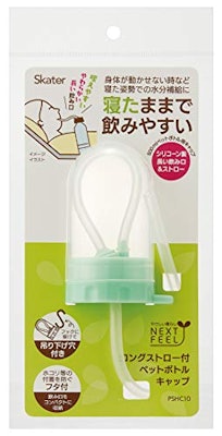 スケーター(Skater) プラスチック フタ付 ロング ストロー ペットボトルキャップ 500ml用 ストロー飲み口 14cm PSHC10-A 1枚目