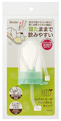 スケーター(Skater) プラスチック フタ付 ロング ストロー ペットボトルキャップ 500ml用 ストロー飲み口 14cm PSHC10-A 1枚目