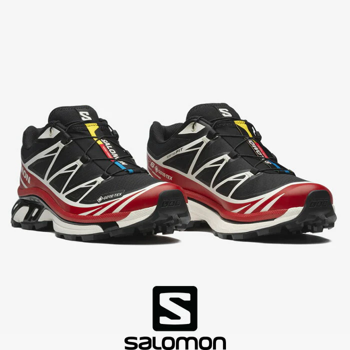 SALOMON XT-6 GORE-TEX Black / Flame Scarlet / Vanilla Ice 1枚目