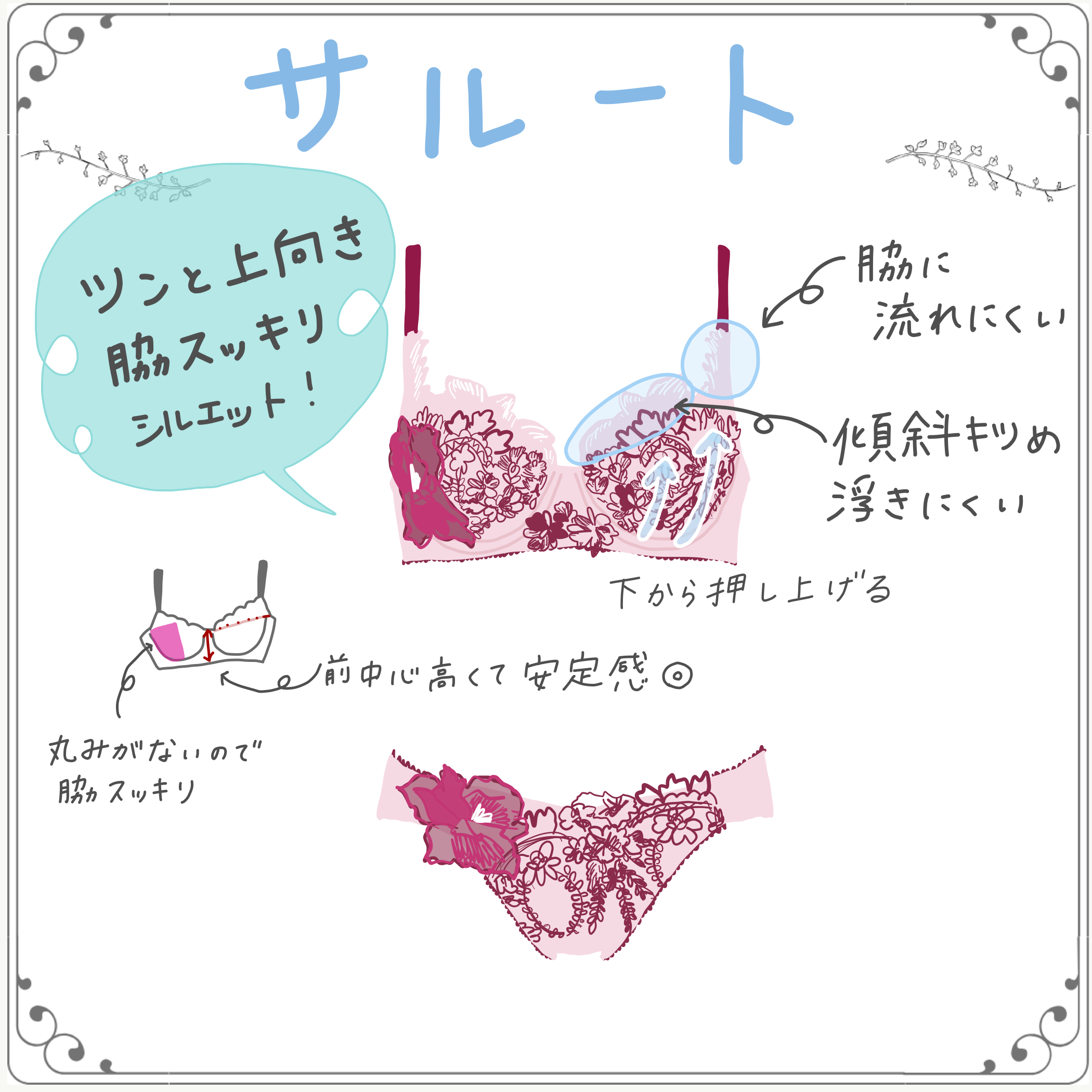 サルート 3/4カップ ブラジャー 2枚目
