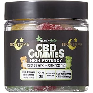 HEMPBaby HEMPBaby CBD + CBN NIGHT TIME グミ 高濃度 750mg 25粒 30mg/粒 ヘンプベイビー gummies 1枚目