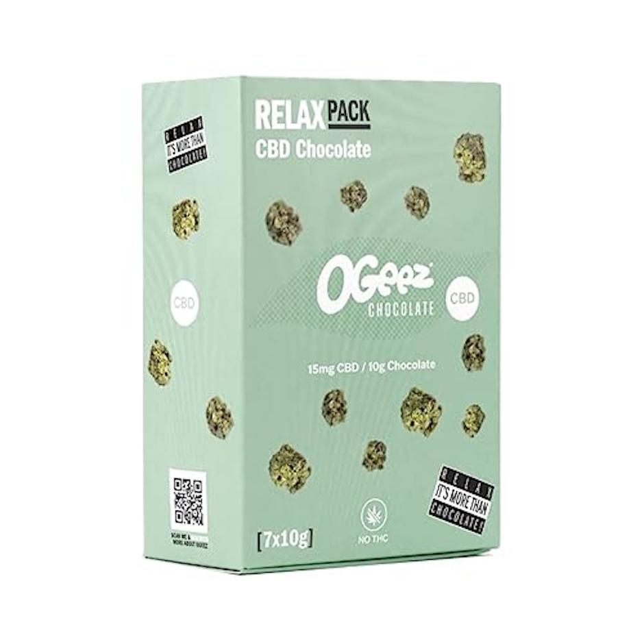 Ogeez オジーズ バッズチョコレート/Ogeez Buds Chocolate (リラックスパック(CBD105mg)10g×7袋) 1枚目