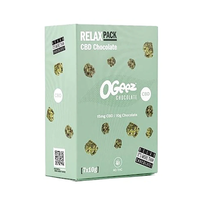 Ogeez オジーズ バッズチョコレート/Ogeez Buds Chocolate (リラックスパック(CBD105mg)10g×7袋) 1枚目