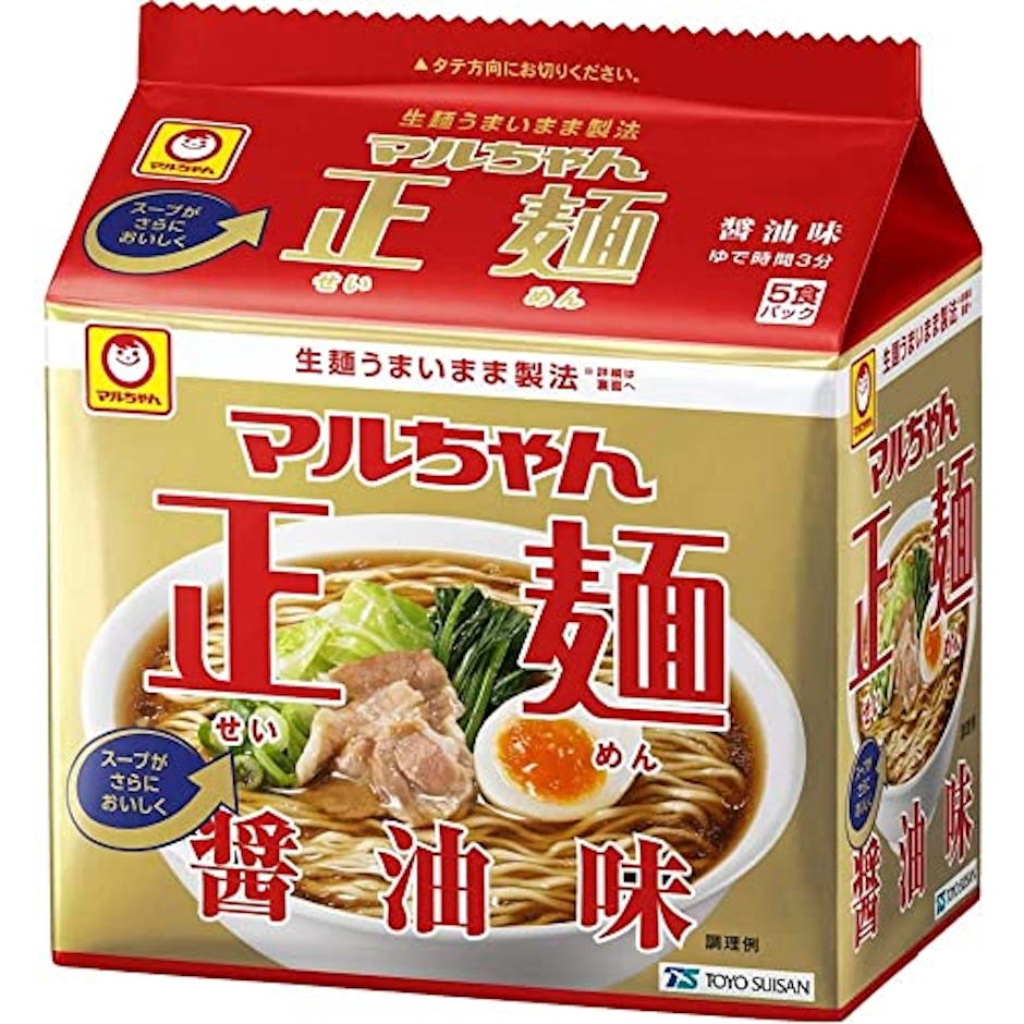 東洋水産 マルちゃん正麺 醤油味 5食パック 1枚目