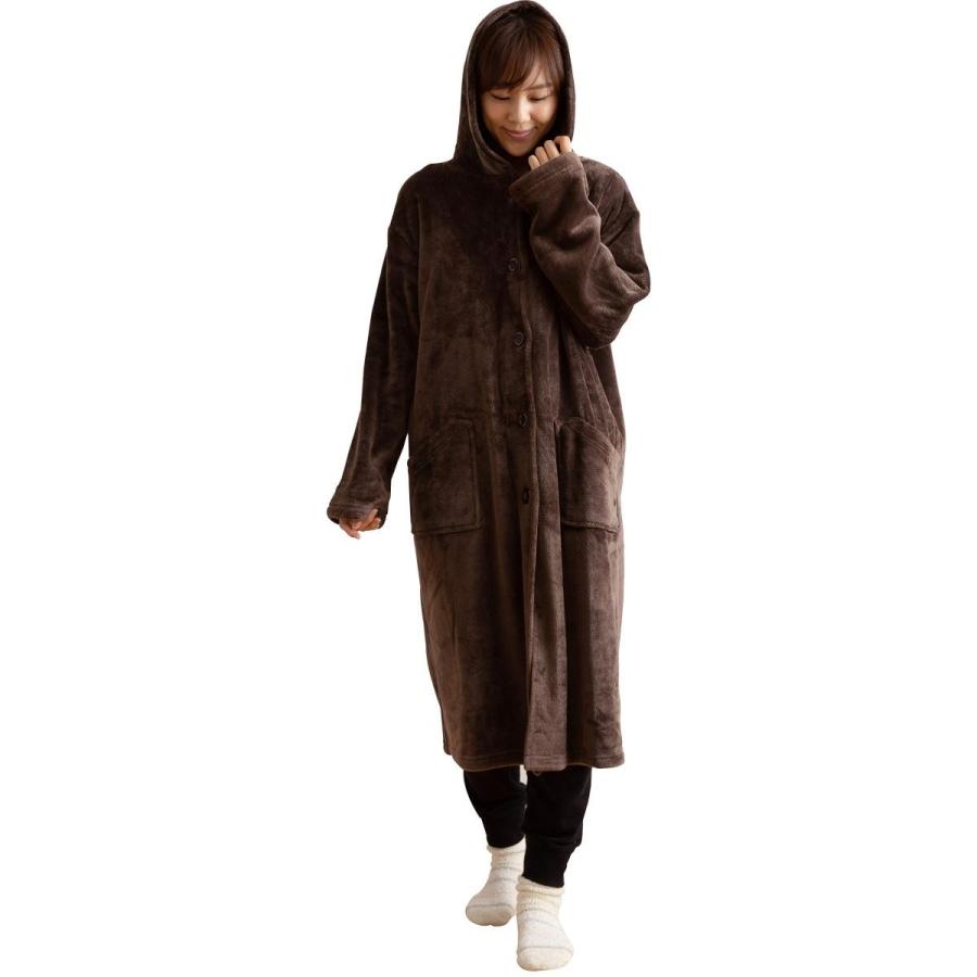 mofua mofua(モフア)ルームウェア プレミアムマイクロファイバー Heatwarm発熱 +2[度] タイプ Mサイズ ブラウン 60156606 7枚目