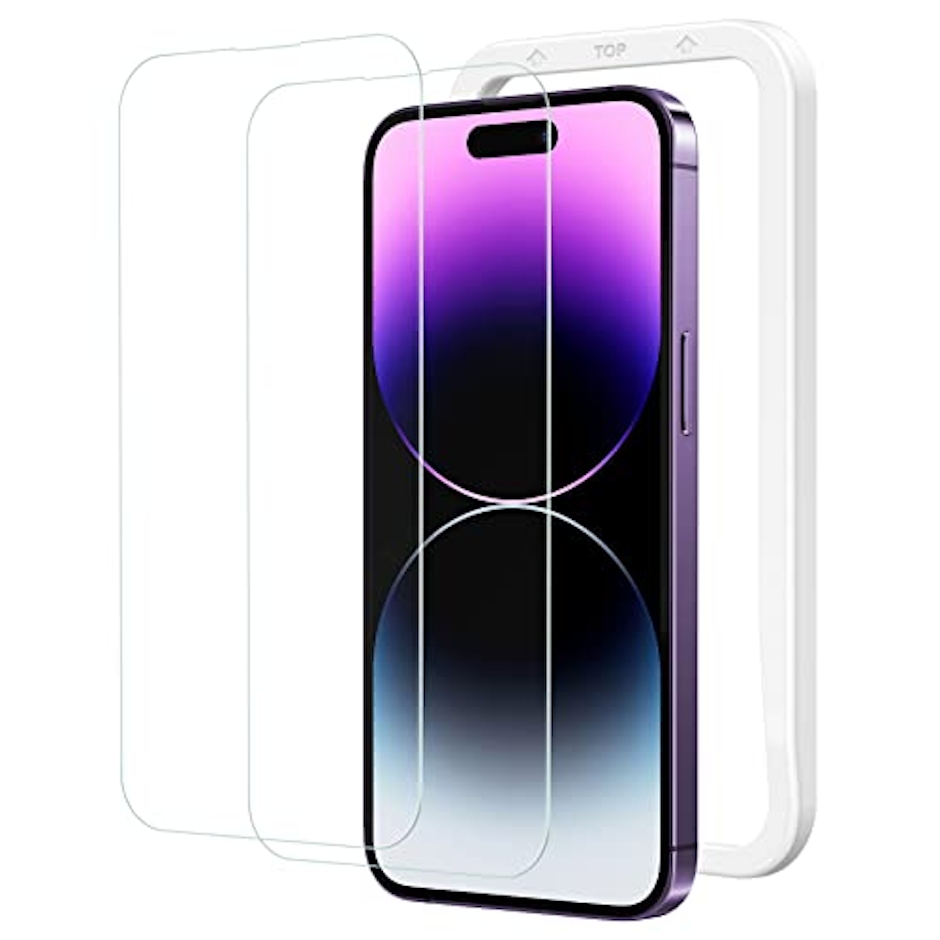 NIMASO NIMASO ガラスフィルム iPhone 14 Pro 用 保護フィルム 強化ガラス 液晶画面保護 ガイド枠付き 2枚セット NSP22H517 1枚目