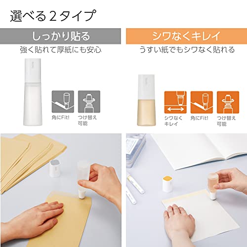 コクヨ(KOKUYO) 液体のり GLOO シワなくキレイ 本体1個+つけ替え用ボトル2個 タ-GM821-2R 5枚目