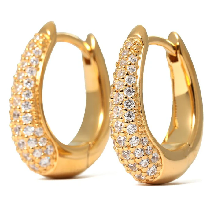 TOM WOOD Liz Hoops Pave Gold 2枚目