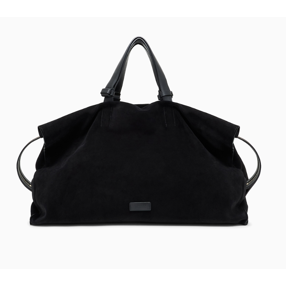 GIORGIO ARMANI レザーハンドル付き 大容量 スエード ダッフルバッグ 1枚目