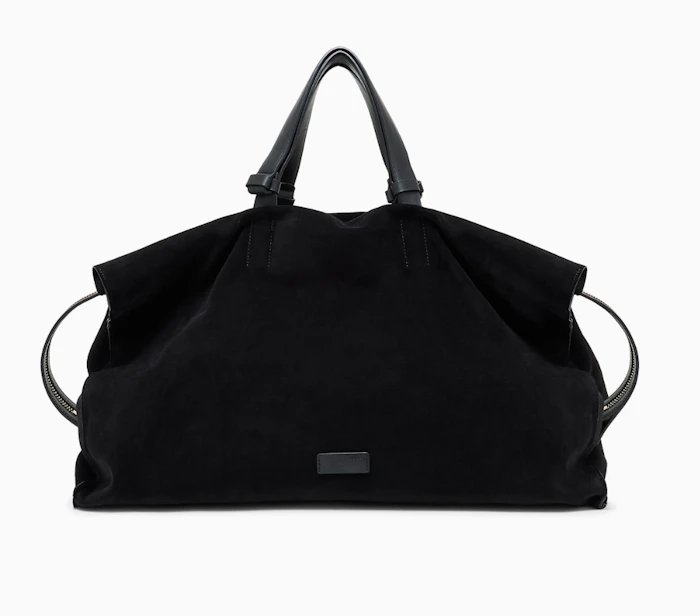 GIORGIO ARMANI レザーハンドル付き 大容量 スエード ダッフルバッグ 1枚目