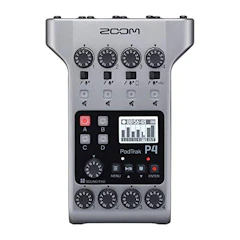 zoom ZOOM ズーム P4 ポッドキャストレコーダー シルバー ライブ配信用レコーダー 4マイク入力、4ヘッドフォン出力、4トラック同録、ポン出し可能な サウンドパッド付き 1枚目