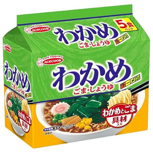 エースコック わかめラーメン　ごま・しょうゆ　5食パック 1枚目