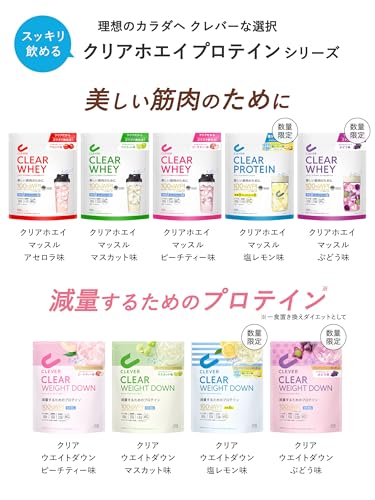 クレバー クリア ホエイ プロテイン [WPI100%] マッスル クエン酸ビタミンCプラス 塩レモン味 416g [脂質ゼロ・コレステロールゼロ] 7枚目