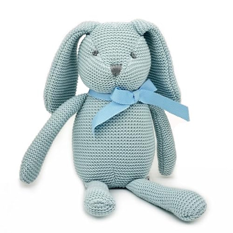 FLUFFYFUN FLUFFYFUN 100% オーガニックコットン 赤ちゃん おもちゃ うさぎ ぬいぐるみ 18cm (ブルー) 1枚目