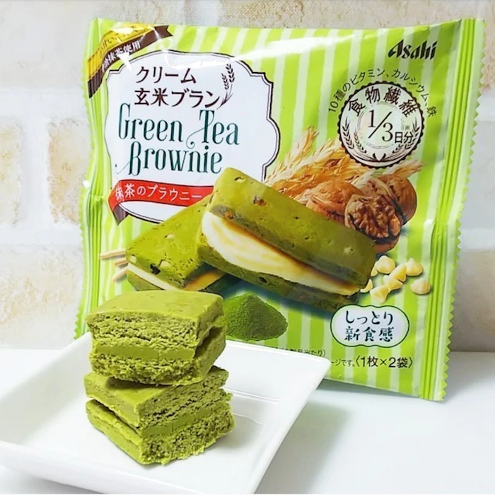 アサヒグループ食品 クリーム玄米ブラン 抹茶のブラウニー 6袋セット 1枚目
