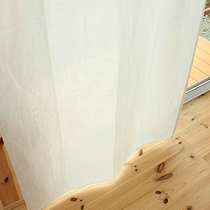 aiika aiika カーテン レース オーダー 綿 コットン 無地 ダブルガーゼ フラット キナリ 幅200cm 丈250cm 1枚入 受注生産品 5枚目