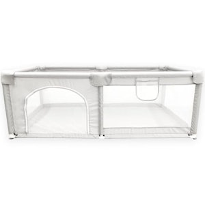 ベビーサークル Hugmuu 長方形 180cm×90cm コンパクト スリム メッシュ サークル 扉付き プレイヤード 自立式 ベビーゲート ベビー フェンス 滑り止め 洗濯可能 洗える 赤ちゃん 子供 C180-90 1枚目