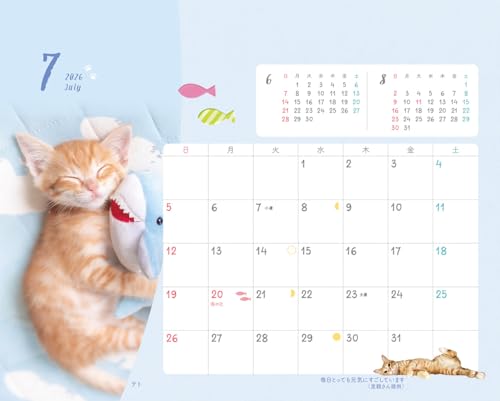 にゃっぷる 保護ねこカレンダー2026 卓上版「幸せつないだ12匹のこねこ」／ねこの保護団体への寄付つき 5枚目