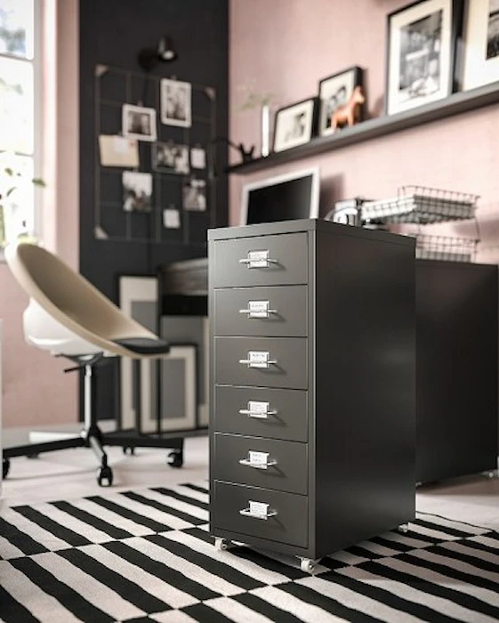IKEA IKEA イケア 引き出しユニット キャスター付き ブラック 黒 28x69cm d00341971 HELMER ヘルメル インテリア雑貨 収納家具 チェスト 引き出し収納 おしゃれ シンプル 北欧 かわいい オフィス 3枚目