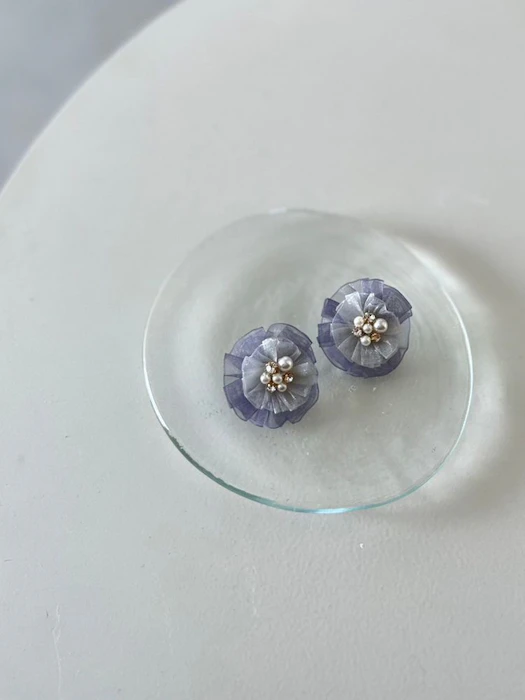 CALNAMUR SHEER 3D FLOWER BIJOU PIERCE 8枚目