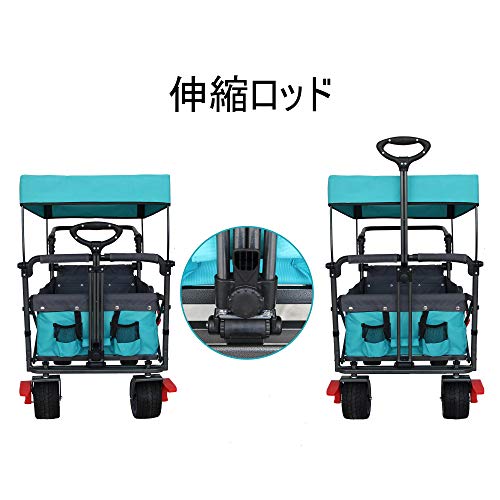 ＴＭＺアウトドアワゴン 屋根付き キャリーワゴン 折りたたみキャリーカート耐荷重 120KG 3枚目