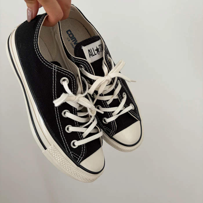 CONVERSE コンバース オールスター US OX スニーカー メンズ レディース CONVERSE ALL STAR キャンバス ブラック ホワイト/トリコ 1SD286 1SD287 シューズ 靴 定番 1枚目