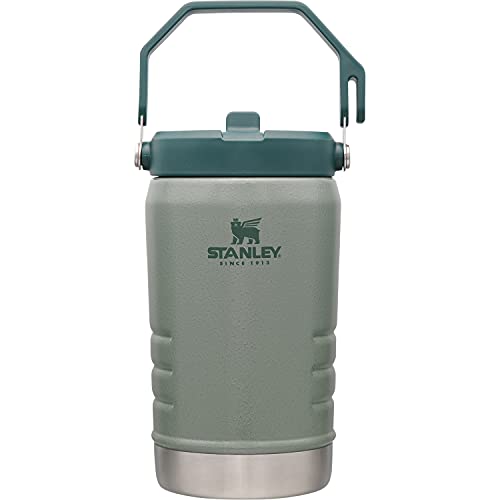 STANLEY(スタンレー) アイスフローフリップストロー 真空ジャグ 1.1L グリーン 氷入れ アイスペール アイスコンテナ 保冷 ストロー 直飲み 大容量 スポーツ アウトドア 蓋つき 水筒 ステンレスボトル 食洗器対応 保証 (日本正規品) 1枚目