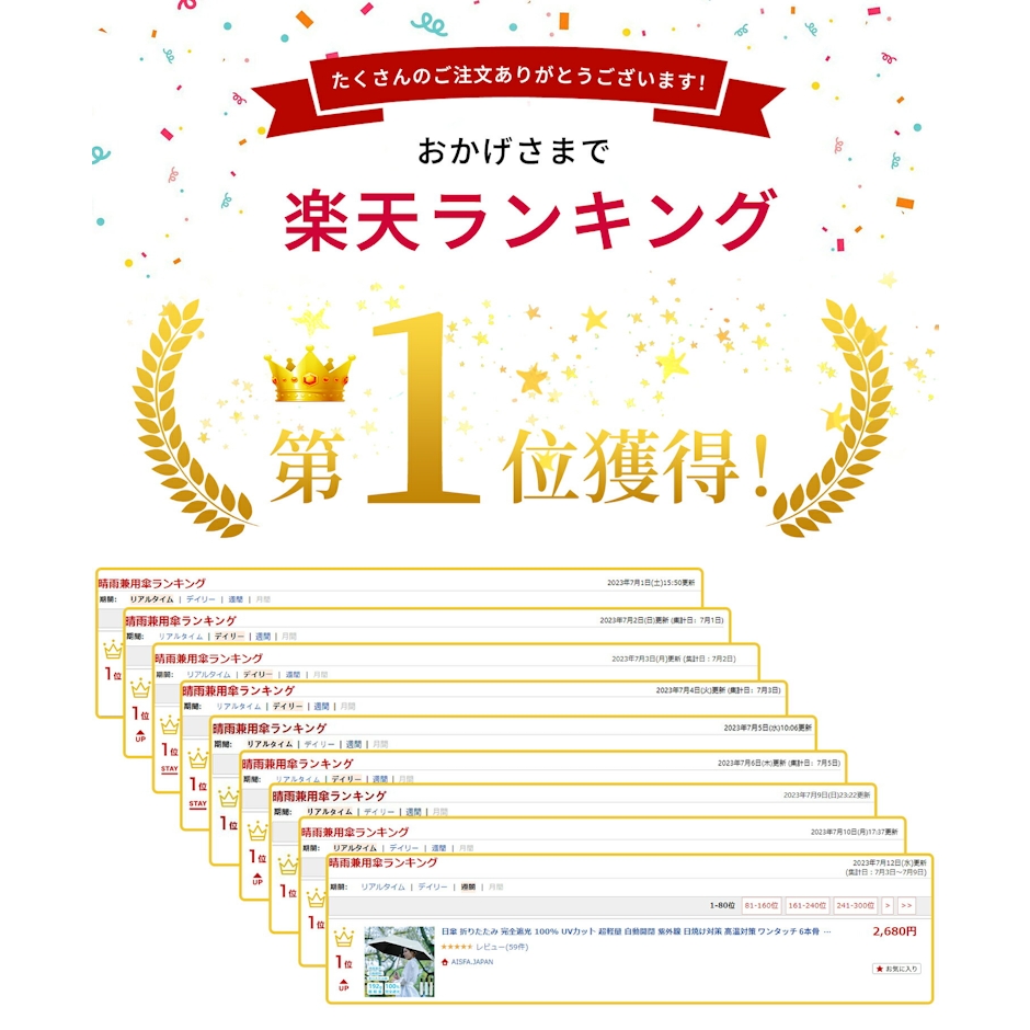 日傘 折りたたみ 完全遮光 自動開閉 2枚目