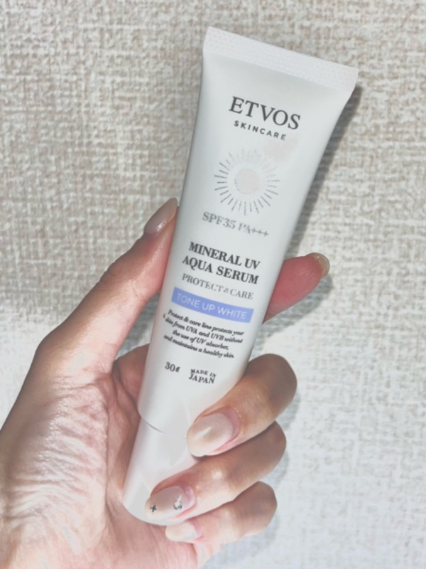 ≪3/27 9:59まで！期間限定ポイント5倍≫エトヴォス 公式( ETVOS ) 「 ミネラルUVアクアセラム 」 SPF 35 PA+++ 【30日間返品保証】日焼け止め 美容液 化粧下地 日中用美容液 UV 紫外線 保湿 敏感肌 スキンケア ヒト型セラミド セラミド 石けんオフ ブルーライト 2枚目