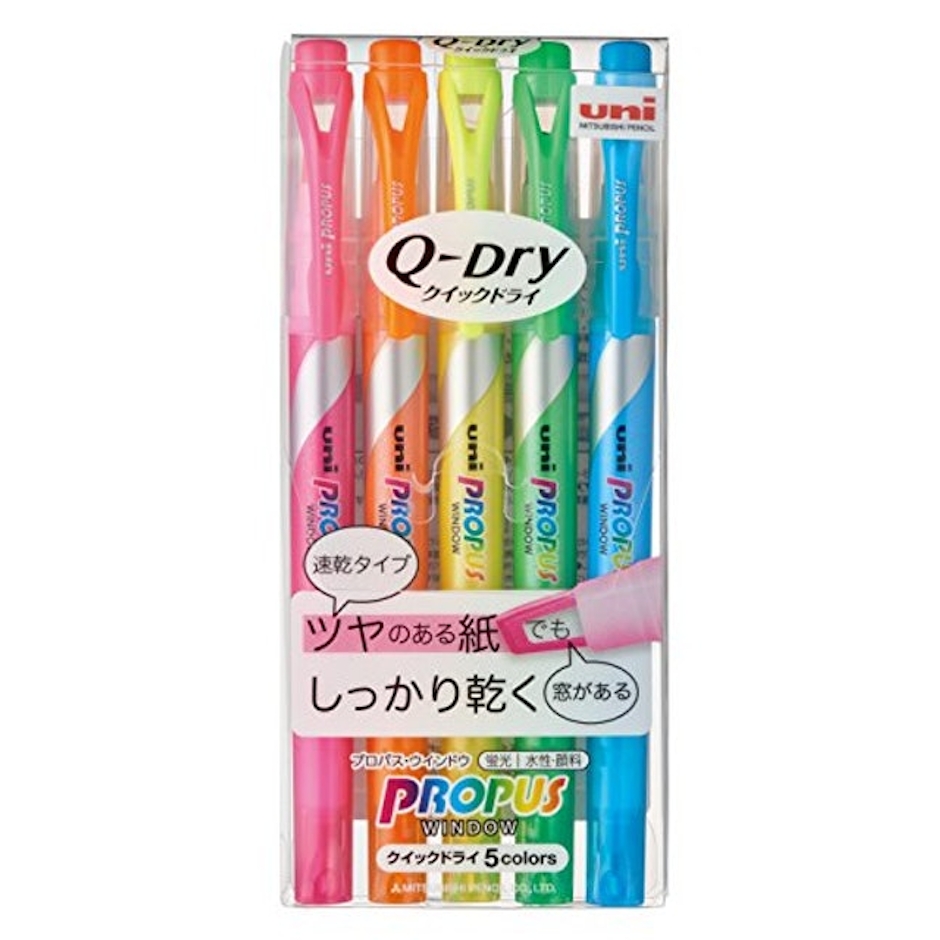 三菱鉛筆 蛍光ペン プロパス クイックドライ 5色 2枚目