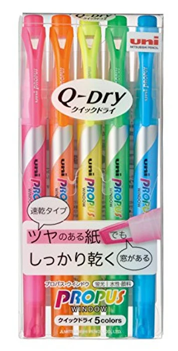 三菱鉛筆 蛍光ペン プロパス クイックドライ 5色 2枚目