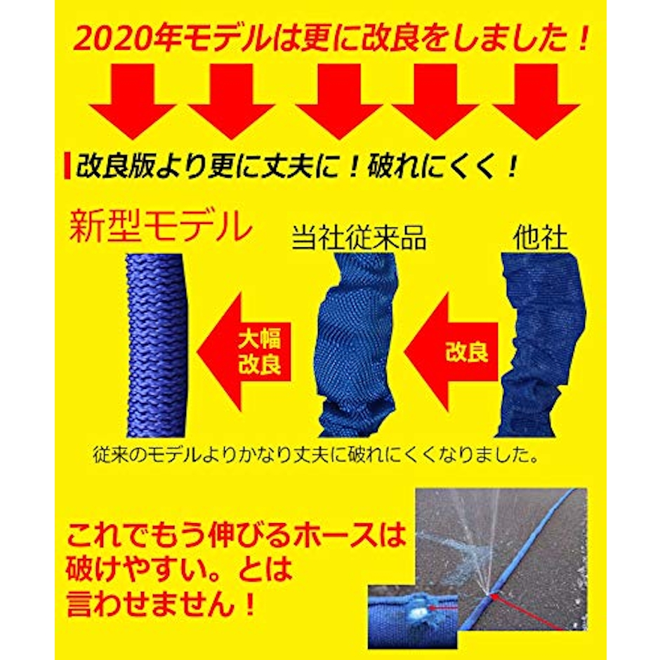 伸びるホース 5m が 15m 3倍 伸びる 魔法のホース 伸縮ホース 強化 耐久性 UP 超軽量 水まき 水撒き ガーデニング 洗車 6枚目