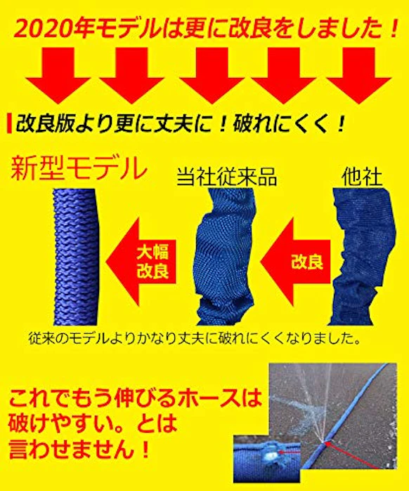 伸びるホース 5m が 15m 3倍 伸びる 魔法のホース 伸縮ホース 強化 耐久性 UP 超軽量 水まき 水撒き ガーデニング 洗車 6枚目