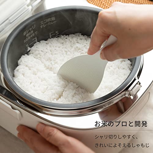 マーナ (marna)  極しゃもじ ホワイト ( ふつう / 杓文字 / 日本製 ) しゃもじ くっつかない ( エンボス加工 すくいやすい ) スリム幅 K650W 3枚目