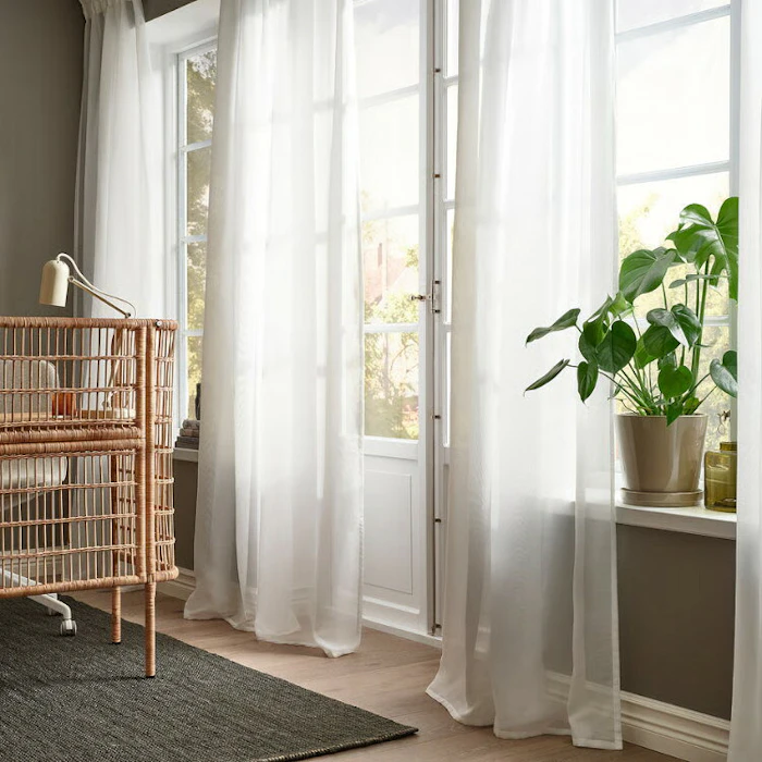 IKEA STENFRO レースカーテン1組 ホワイト/ヘディングテープ付き, 145x250 cm 3枚目