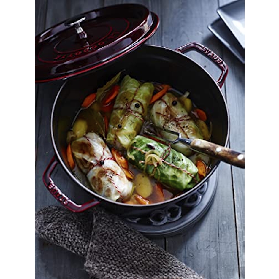 staub ストウブ 「 ピコ ココット ラウンド グレナディンレッド 24cm 」 大きい 両手 鋳物 ホーロー 鍋 IH対応 【日本正規販売品】 La Cocotte Round 40509-357 4枚目